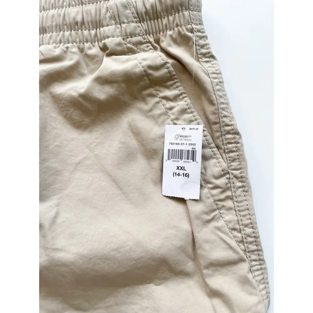 Boy's NWT Gap Cotton Khaki Pull-on Shorts Size 14-16